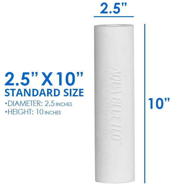 Aqua Blue H2O 10 Melt Blown Sediment Water Filter Cartridge Cyst Reduction, ABPP1025 10M