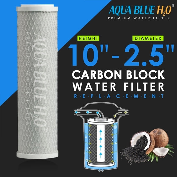 S/S BRAKET SINGLE UNDERSINK SYSTEM BLUE 1025 3/4” WITH 1/2” ADAPTOR WITH CTO FILTER