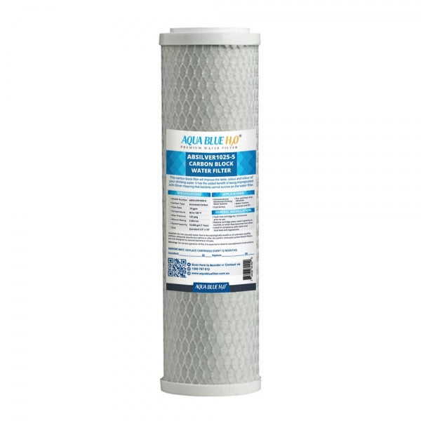 S/S BRAKET SINGLE UNDERSINK SYSTEM BLUE 1025 3/4” WITH 1/2” ADAPTOR WITH CTO FILTER