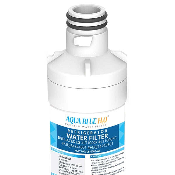 Aqua Blue LT1000-WF Fridge Water Filter, Compatible with LG LT1000, LT1000PC, MDJ64844601, ADQ74793501