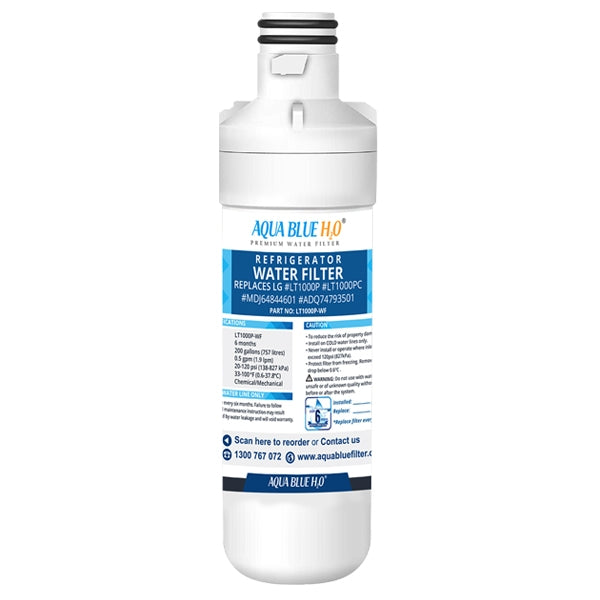 Aqua Blue LT1000-WF Fridge Water Filter, Compatible with LG LT1000, LT1000PC, MDJ64844601, ADQ74793501