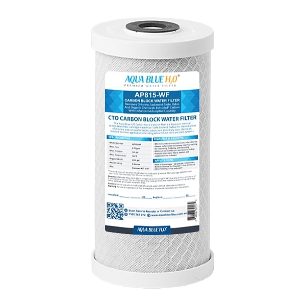 Whole House Water Filter System Carbon Block 10"x4.5" 20 mic Replacement Filter, ABCTO1045 20M