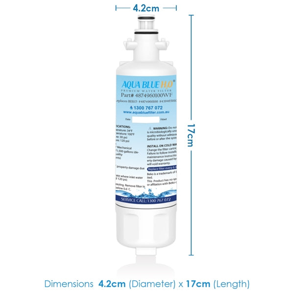 Beko 4874960100 Internal replacement filter by Aqua Blue H2O