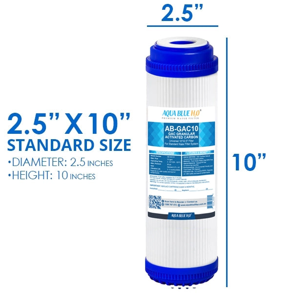 GAC Granular Activated Carbon Water Filter Cartridge 10 x 2.5 Inch