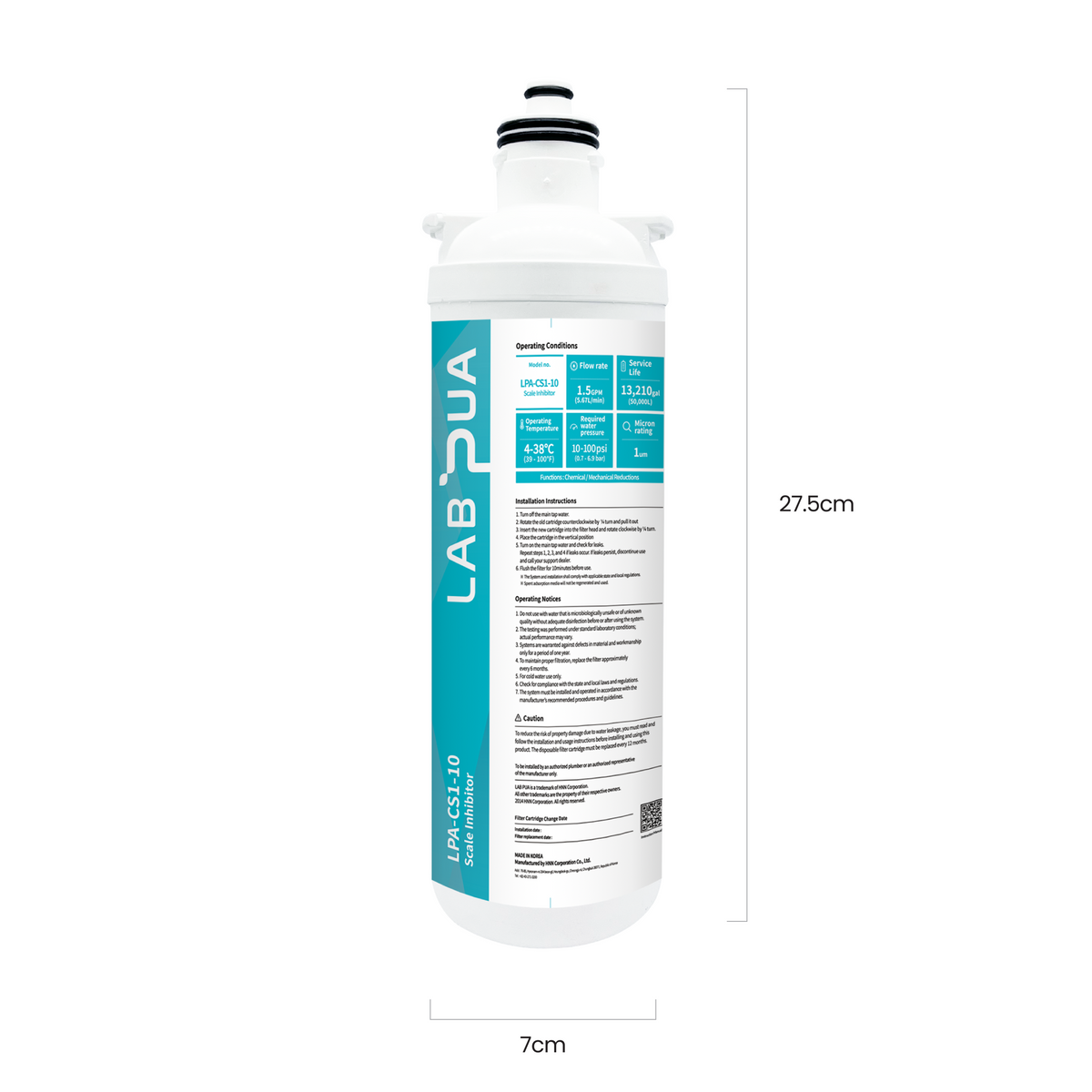 Lab Pua LPA CS1 10 (1um composite, UF membrane & Scale inhibitor, 10″L)