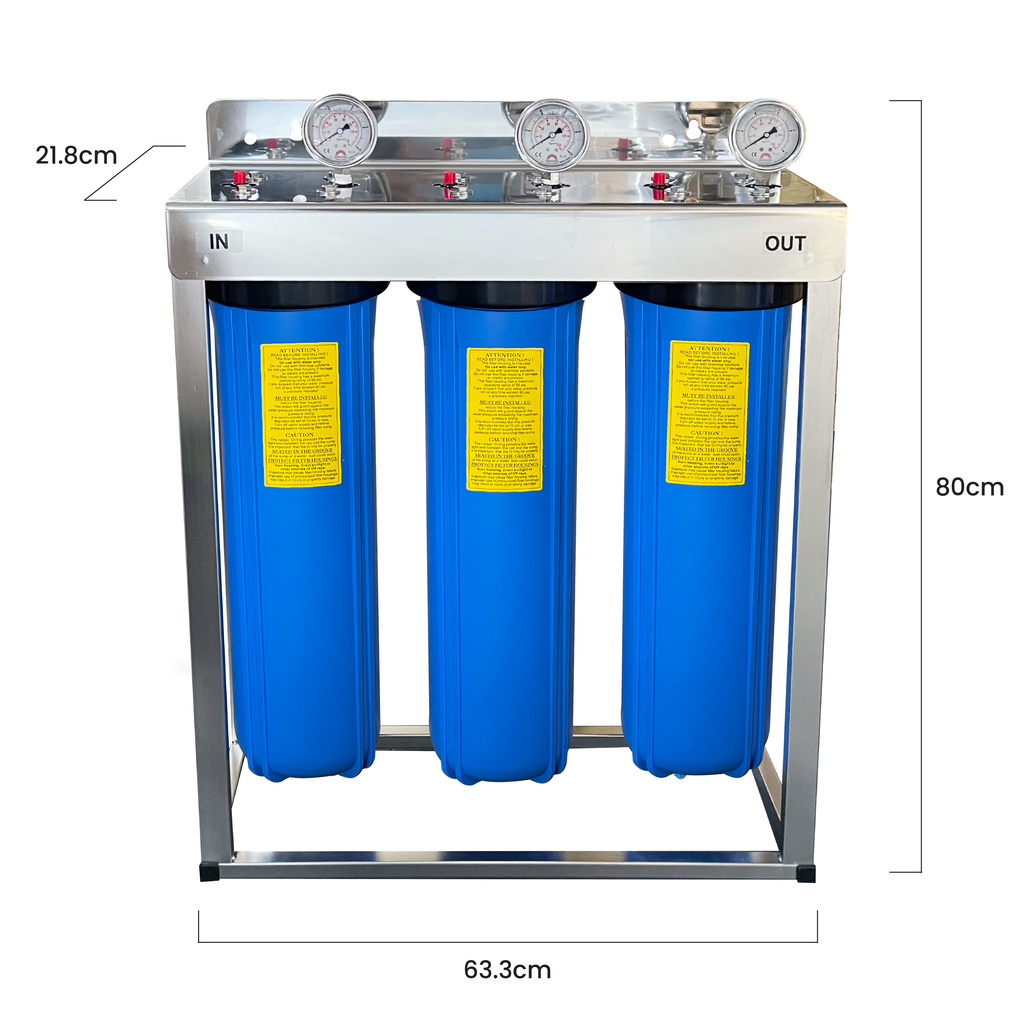 20" Big Blue Triple Whole House Water System with UV Guard UVG SLT30 System
