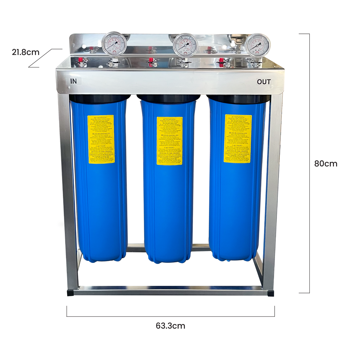 20" Big Blue Triple Whole House Water System with UV Guard UVG SLT30 System