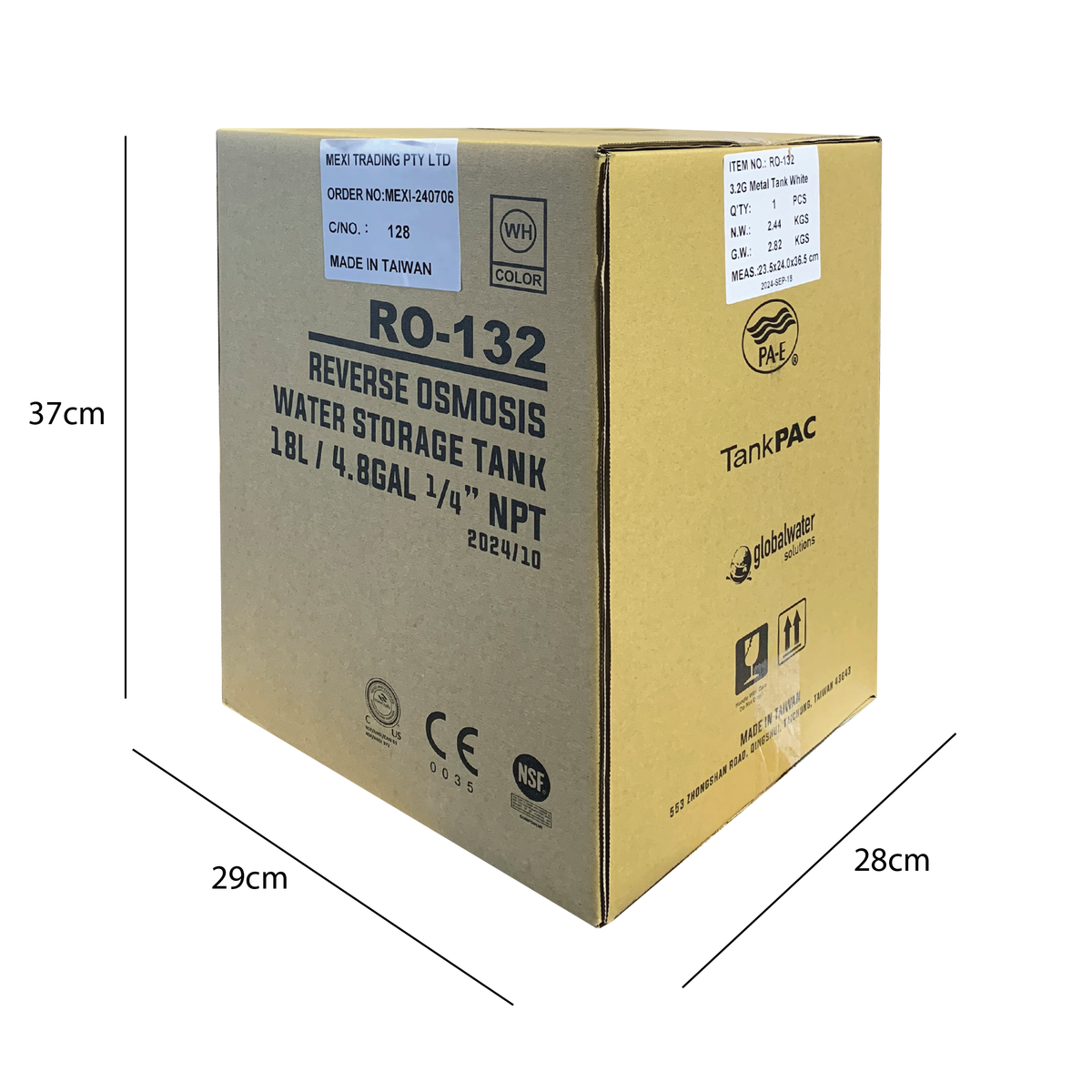 Mini Reverse Osmosis Water Storage Pressure Tank 18 Liters FDA APPROVED MATERIAL NSF58/ RO-132 METAL TANK 18L
