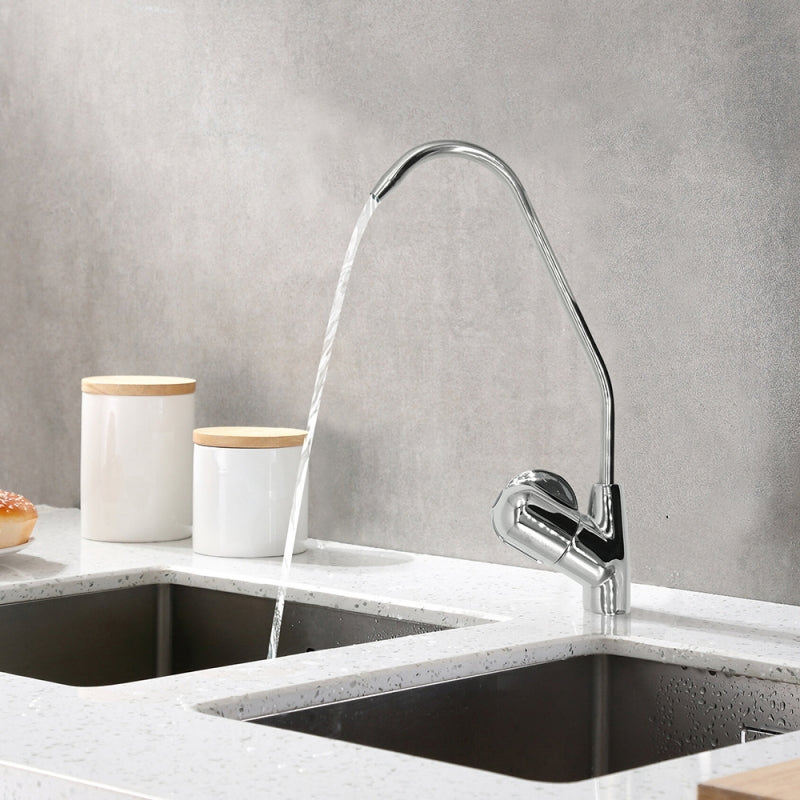 Fin Long Reach Water Filter Ceramic Disc Faucet Tap - 1/4 quick hose connect"