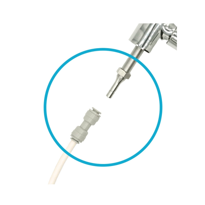 Fin Long Reach Water Filter Ceramic Disc Faucet Tap - 1/4 quick hose connect"