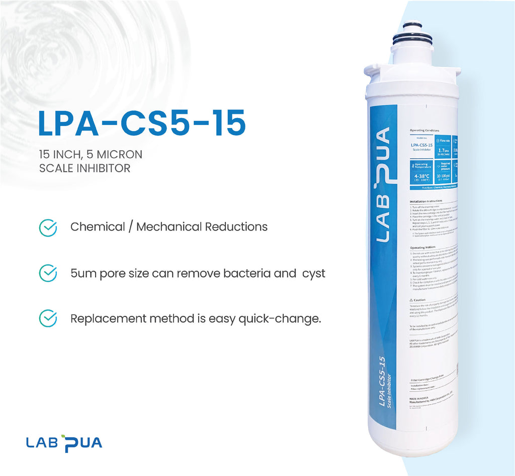12 MONTH life time LAB PUA LPA-CS5-15 HIFLOW filter system