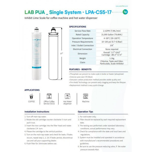 Lab Pua LPA-CS-5 Coffee Machine Filter Kit