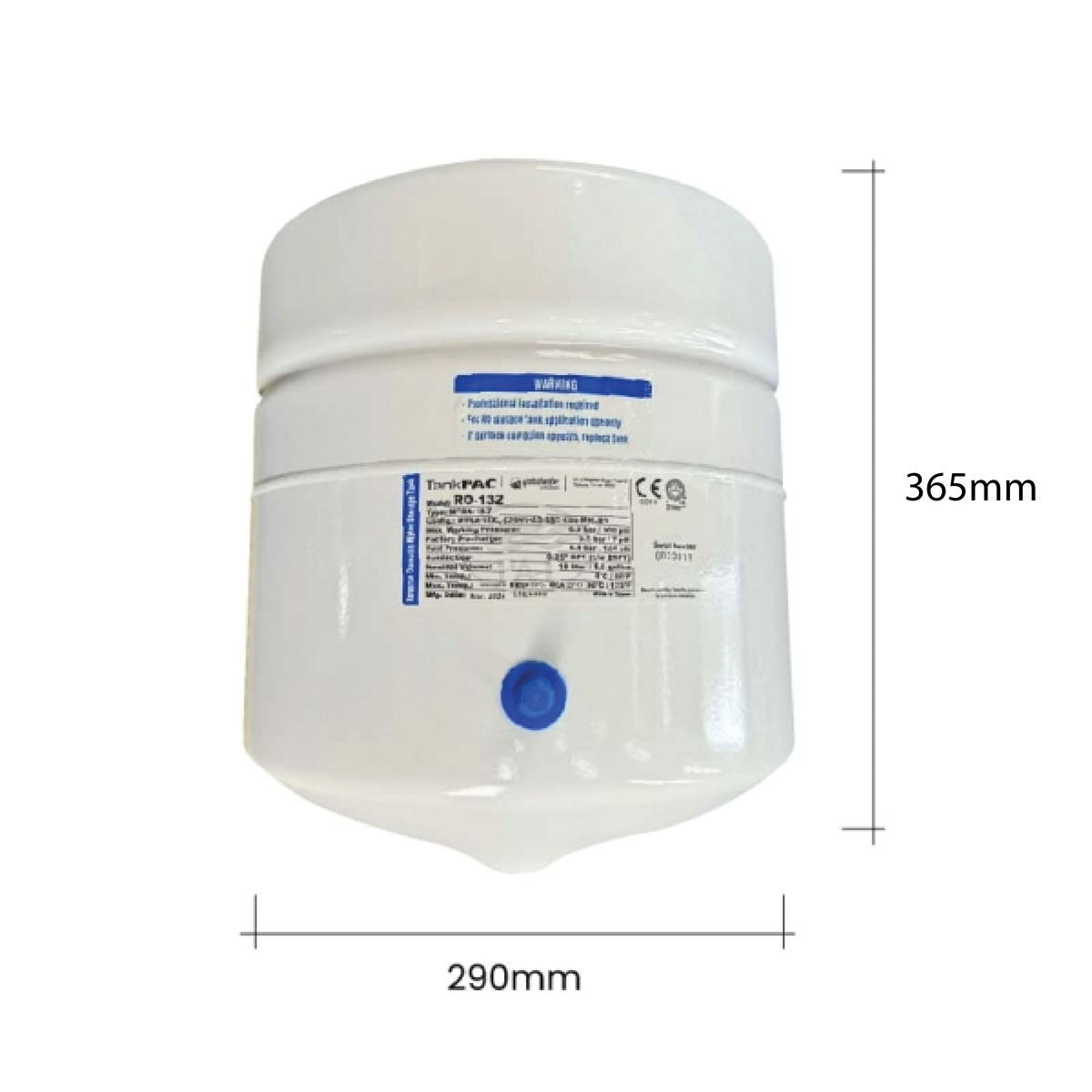 Mini Reverse Osmosis Water Storage Pressure Tank 18 Liters FDA APPROVED MATERIAL NSF58/ RO-132 METAL TANK 18L