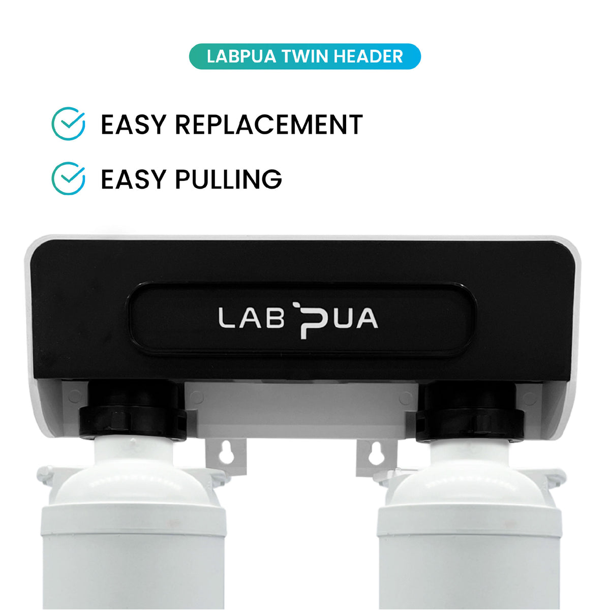 Lab Pua Twin Header Series 5um Carbon Block with 1um Scale Inhibitor 15"L