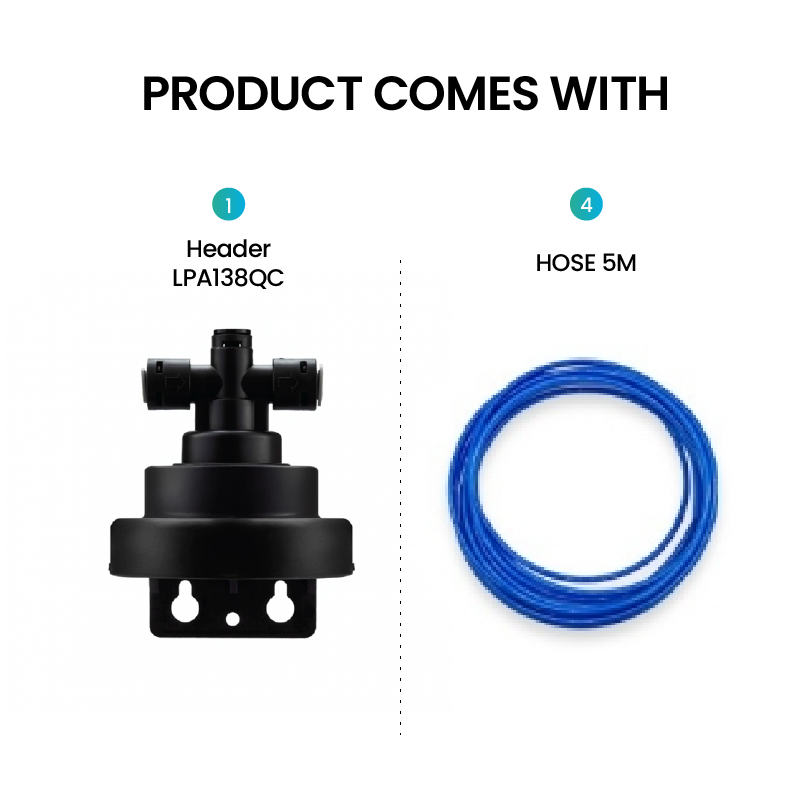 Lab Pua Residential Water Filter header+1/4"Hose Kit 10 Inch Series