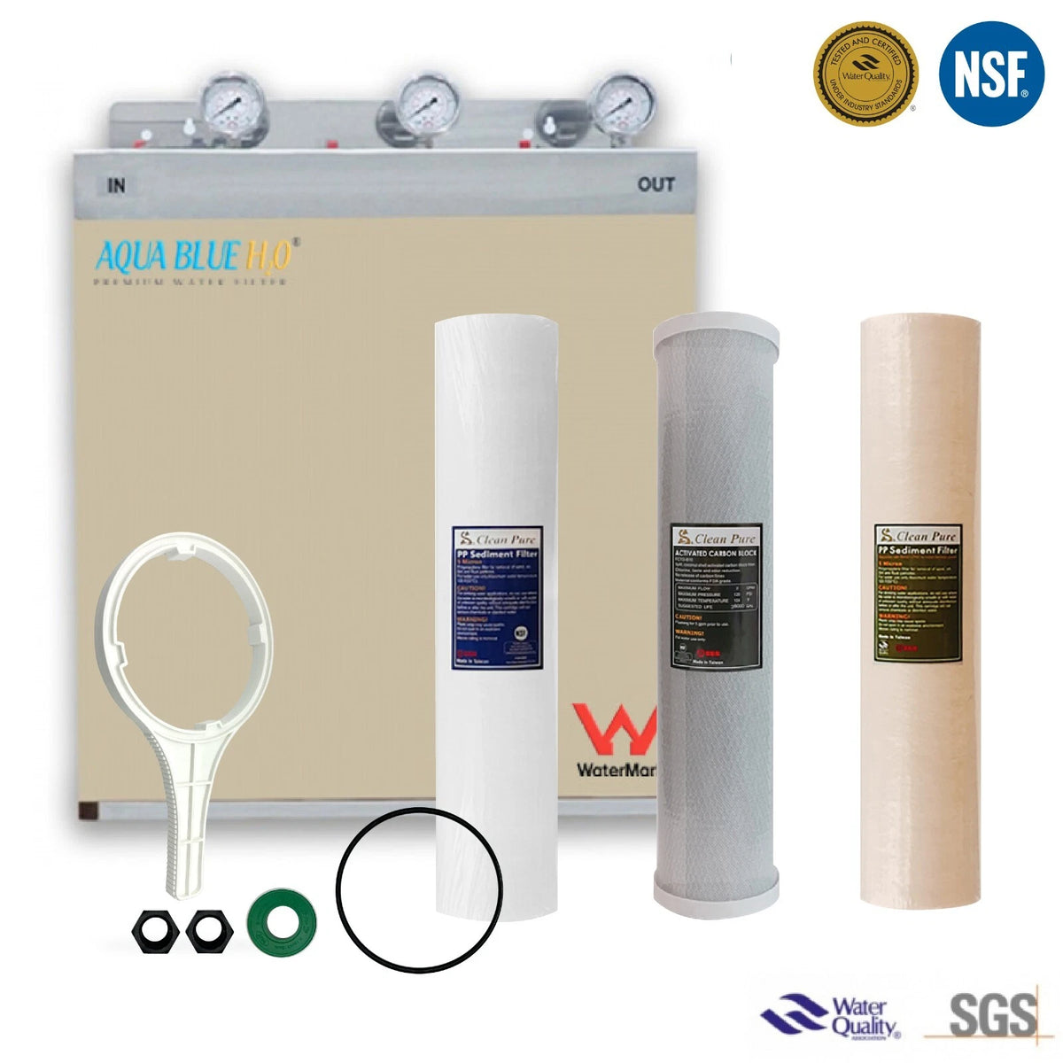Triple stage filter system with S/S cover