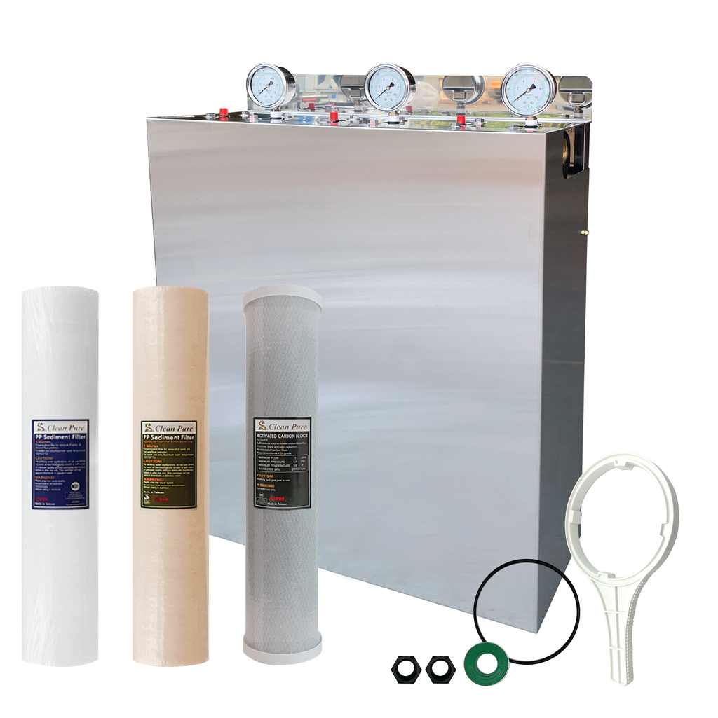 Triple stage filter system with S/S cover