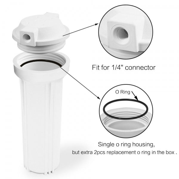 S/S BRACKET SINGLE UNDERSINK SYSTEM WHITE 1025 1/4” CONNECT WITH CTO FILTER