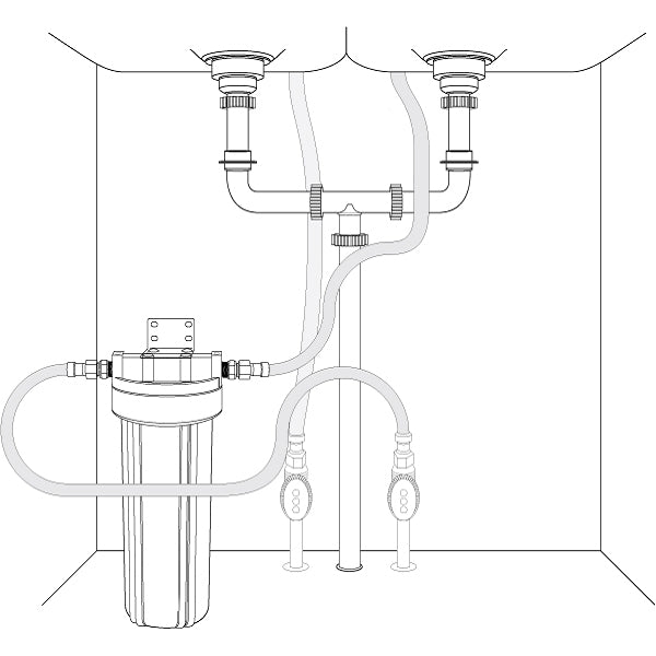 Single Water Filter System For Homes And Offices 10"X2.5" Washable Pleated Sediment Filter