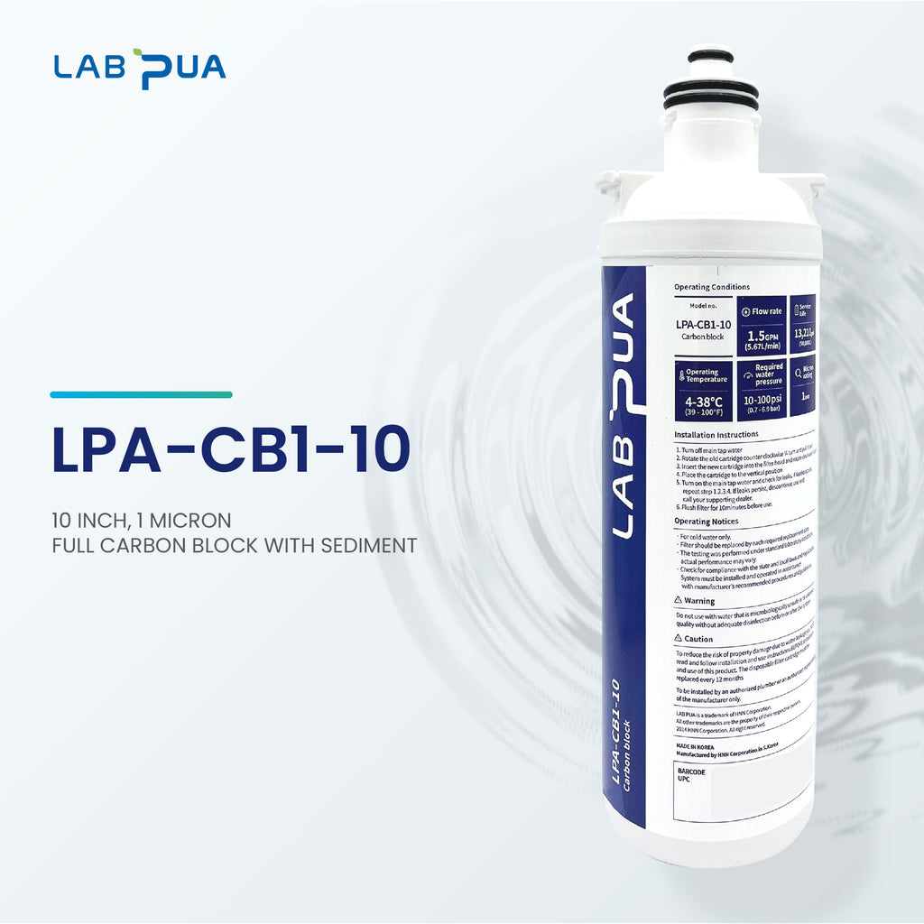 Lab Pua LPA CB1 10 (1um carbon block & Sediment, 10″L)