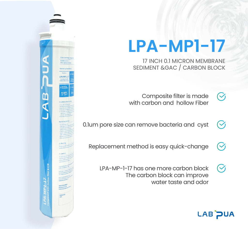 Lab Pua Residential Water Filter Kit With Faucet LPA-MP1-17 17"