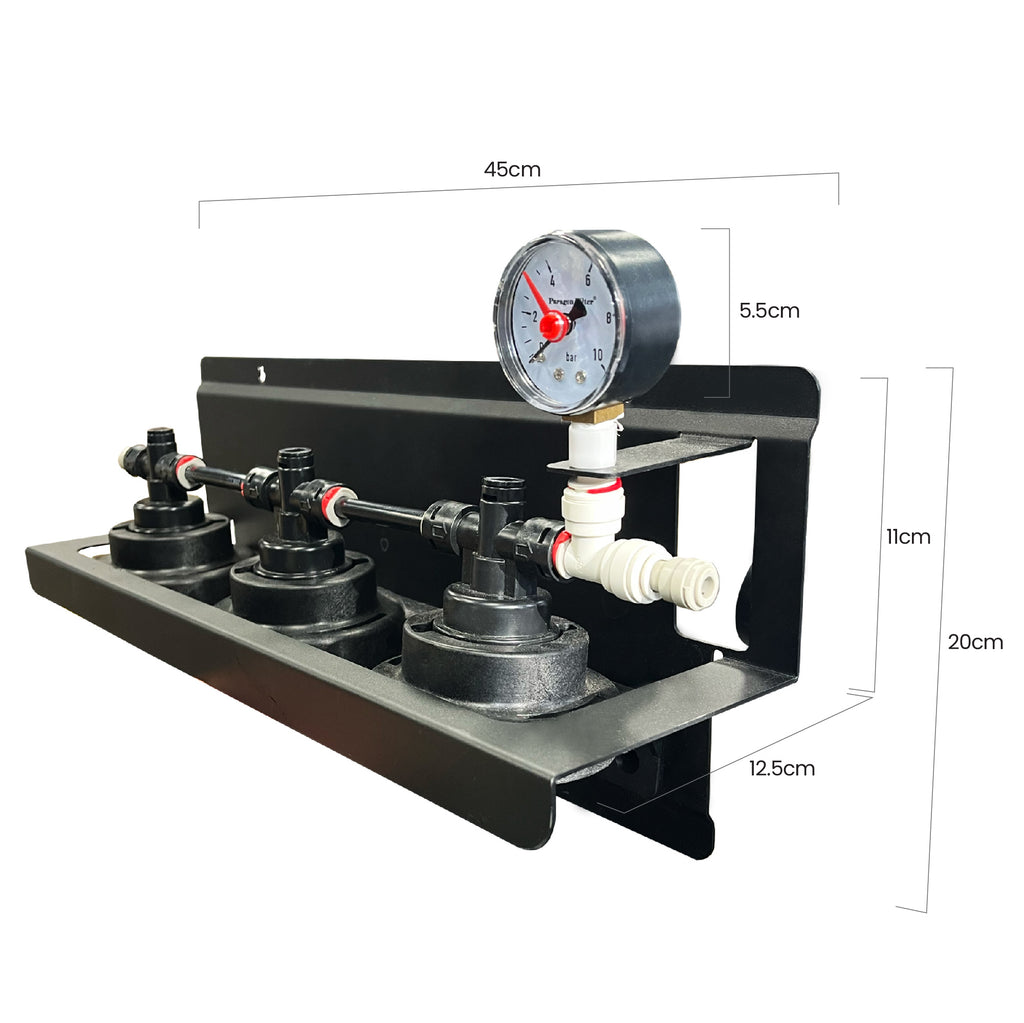 Lab Pua Triple Header Series Sediment With Full Carbon Block With Membrane /Sediment&Gag / Carbon Block Total 4 Stage