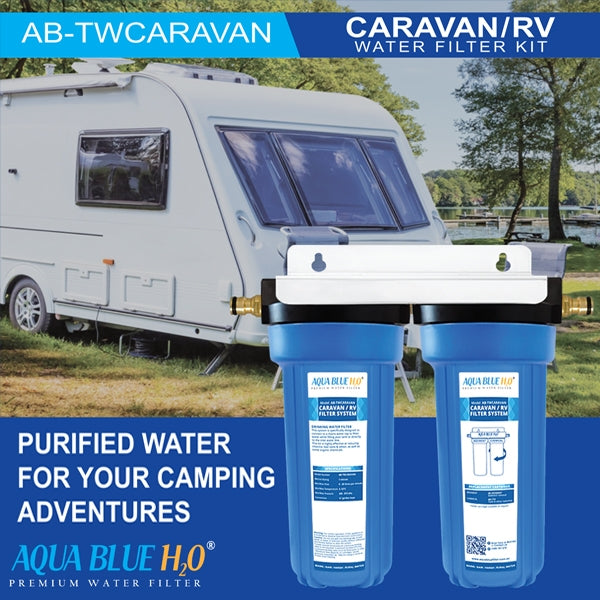 Twin Caravan & RV Water Filter System with Sediment & Carbon Filter