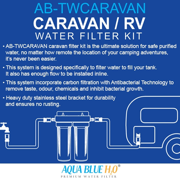 Twin Caravan & RV Water Filter System with Sediment & Carbon Filter