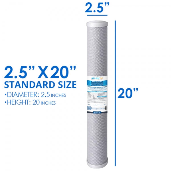 Whole House Water Filter 20 x 2.5 inch ABCTO2025 5 MIC