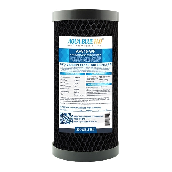 Whole House Water Filter System Carbon Block 10"x4.5" 10mic Replacement Filter, ABCTO1045 10M