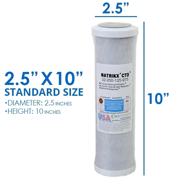 Whole House Water System Matrikx + CTO/2 Coconut Water Filter 5 Micron 10" (CB-CTO-10)