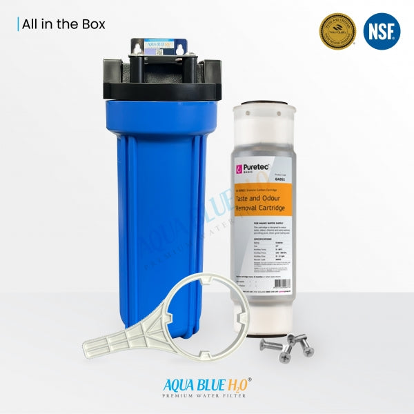 Whole House Water System With AQUA BLUE H2O Granular Carbon Cartridge AB-GAC1025