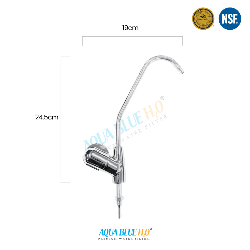 Fin Long Reach Water Filter Ceramic Disc Faucet Tap - 1/4 quick hose connect"